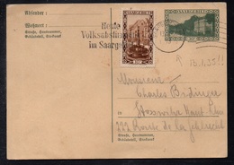 SARRE - SAARGEBIET / 13-1-1935 SAARBRÜCKEN - PLEBISCITE - ENTIER POSTAL POUR LA FRANCE / COTE 78 EUROS (ref 7640) - Postwaardestukken