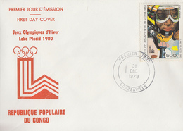 Enveloppe  FDC  1er  Jour   CONGO    Jeux   Olympiques   LAKE  PLACID    1980 - Hiver 1980: Lake Placid