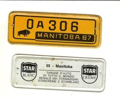 Targhe D'auto Di Tutto Il Mondo: Gadget Pubblicitario STAR In Latta Originale '60. 55 - Manitoba (regalo Dei Formaggini) - Blechschilder (ab 1960)