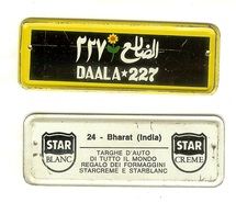 Targhe D'auto Di Tutto Il Mondo: Gadget Pubblicitario STAR In Latta Originale '60. 24 Bharat India Regalo Dei Formaggini - Placas En Aluminio (desde 1961)