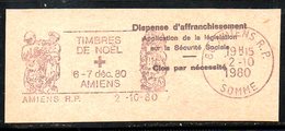 FRANCE. Flamme Sur Fragment Ayant Circulé En 1980. Timbres De Noël à Amiens. - 1961-....