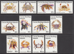 1992 Cocos (Keeling) Islands  Marine Life Crabs Complete Set Of 12 MNH - Cocos (Keeling) Islands