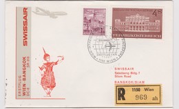 SUISSE 1er VOL 1973 : Ouverture De La Ligne Vienne-Bangkok (par Swissair) - First Flight Covers