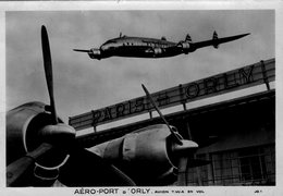 (98)  CPSM  Paris   Aero Port D' Orly  Avioin T.W.A  En Vol  (Bon Etat) - Luchthaven
