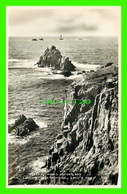 LAND'S END, UK - CLIFFS, ARMED KNIGHT AND LONGSHIPS LIGHTHOUSE - REAL PHOTOGRAPH - - Land's End