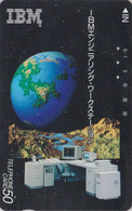 Télécarte Japon / 110-67600 - IBM - ESPACE Globe & ORDINATEUR - SPACE - COMPUTER Japan Adv. Phonecard / USA Rel.  Pub 36 - Espace