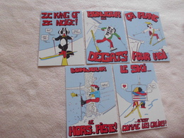 LOT DE 5 ILLUSTRATIONS HUMORISTIQUES ...LES DROLES DE CARTES ...PAR KAN - 5 - 99 Cartes