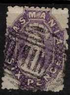 TASMANIA 1863 6d Reddish Mauve P12 QV SG 76 U #AYR83 - Used Stamps