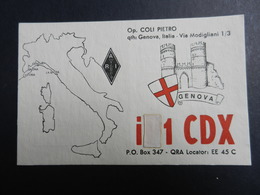 19917) RADIOAMATORE GENOVA CARTONCINO CARTOLINA NON VIAGGIATA CON CODICI - Otros & Sin Clasificación