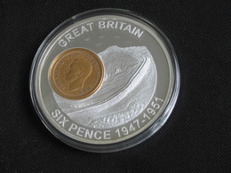 MAGNIFIQUE Médaille History Of British Currency - SIX PENCE 1947-1951 - Great Britain  **** EN ACHAT IMMEDIAT **** - Noodgeld