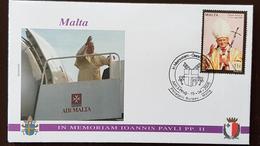 MALTE, Pape, Papes, Jean PAUL II. Yvert N°1346, FDC,  Enveloppe Premier Jour. - Päpste