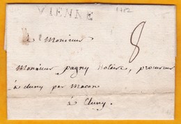 1782 - Marque Postale VIENNE, Isère Sur LAC Vers Cluny, Saône Et Loire - Règne De Louis XVI - 1701-1800: Precursori XVIII