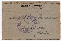 CARTE LETTRE    CACHET 18e REGION  GROUPE AUTOMOBILE  BORDEAUX POUR BLASIMON - Tarjetas Cartas