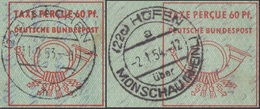 Allemagne Fédérale 1951, 2 Aérogrammes Couleurs Différentes. Pour Les USA, Usage Commercial - Sobres - Usados