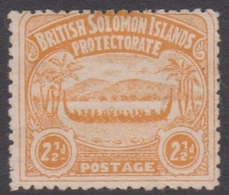 British Solomon Islands SG 4 1907 Large Canoe 2.d5 Orange Yellow, Mint Hinged - Salomonseilanden (...-1978)