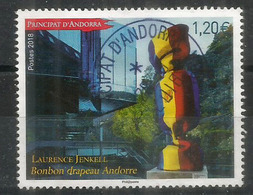 Bonbon Drapeau Andorre (sculpture Laurence Jenkell), 2018, Timbre Oblitéré 1 ère Qualité - Used Stamps