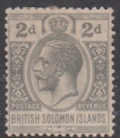 British Solomon Islands SG 43 1923 King George V, 2d Gray, Mint Hinged - Iles Salomon (...-1978)