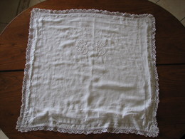 229 - Taie D'oreiller 75 X 75 En Coton Ou Lin Monogrammée SB - Draps/Couvre-lits