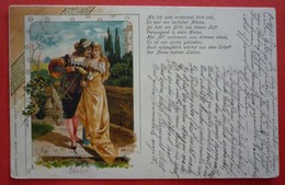 LOVING COUPLE - LIEBENDES PAAR , OLD LITHO ED. OTTMAR ZIEHER - MUNCHEN - Koppels