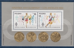 ATHLETICS ATHLÉTISME OLYMPIC MEDALS GAMES LA 1932 1984 POLAND POLEN POLOGNE 1984 MI BL 94 B MNH - Verano 1932: Los Angeles