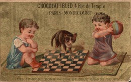 CHROMO CHOCOLAT IBLED PARIS-MONDICOURT  LES ECHECS COMBINAISON DE DEUX GRANDS COUPS - Ibled