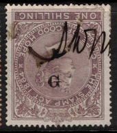 GRIQUALAND WEST 1877 1/- Brown Revenue Opted G Inverted Barefoot 38aG U #AZW64 - Griqualandia Occidental (1874-1879)