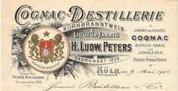 Allemagne. Köln. - Entête Du 9 Mai 1901 - H.Ludw.Peters - Korn Branntwein & Liqueur Fabrik -Batavia-Arrac/Jamaica-Rum - 1900 – 1949