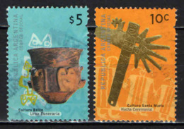 ARGENTINA - 2000 - URNA FUNERARIA CULTURA BELEN E ASCIA CERIMONIALE - CULTURA SANTA MARIA - USATI - Used Stamps