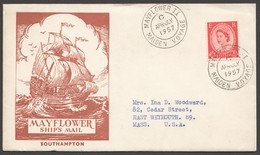 Delcampe - 1957 MAYFLOWER II Maiden Voyage Letter Carried On Board To The USA - Brieven En Documenten