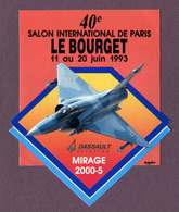 " 40ème SALON DU BOURGET 1993 " : AVION DASSAULT - MIRAGE 2000 - 5 - Stickers