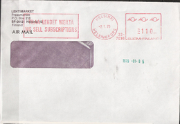 Finland 1979 Cover With Machine Cancellation 2.1.79 - TILAA LEHDET MEILTA / WE SELL SUBSRIPTIONS - Brieven En Documenten