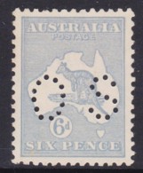 Australia 1915 Kangaroo 6d Dull Grey-Blue 3rd Wmk Die II Perf OS MVLH - Nuovi