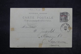 PORT SAÏD - Entier Postal Type Sage Surchargé Pour La Suisse En 1900 -  L 27696 - Lettres & Documents