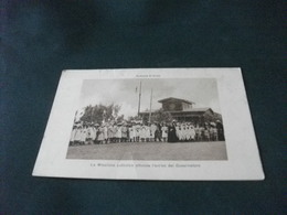 Delcampe - PICCOLO FORMATO LA MISSIONE CATTOLICA ATTENDE L'ARRIVO DEL GOVERNATORE  COLONIA ERITREA  ITALIANA PIEGA - Missionen