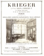 PUB MEUBLES ( ART-DECO ) " KRIEGER  " 1909 ( 7 ) - Other & Unclassified