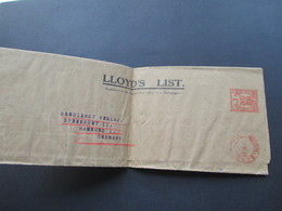 GB 1931 Freistempel London  Post Paid Streifband Lloyd's List An Den Seedienst Verlag In Hamburg I - Covers & Documents