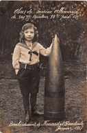 FROUARD    DOMBASLE CARTE PHOTO  WW1   ENFANT   OBUS - Frouard