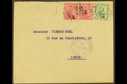 1917 CENSOR COVER. (22 May) Envelope To Paris Bearing India KGV ½a And 1a Pair, Tied By Aden Camp Cds's; Alongside Very  - Aden (1854-1963)