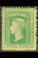 NEW SOUTH WALES 1860-72 3d Blue- Green Perf 12, SG 140, Mint, Some Missing Gum At Corners But Fresh And Attractive, Cat  - Other & Unclassified