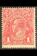 1918-20 1d Carmine-pink KGV, SG 49, Fine Mint, Very Fresh. For More Images, Please Visit Http://www.sandafayre.com/itemd - Andere & Zonder Classificatie