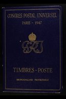 1947 PARIS POSTAL CONGRESS - DELEGATES FOLDER A Blue With Gold Inlay Folder Containing The 1938-52 "Baobab Tree & Cattle - Otros & Sin Clasificación