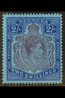 1942 2s Purple And Blue On Deep Blue, Gash In Chin, SG 116cf, Very Fine Mint. For More Images, Please Visit Http://www.s - Bermudas