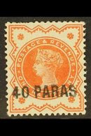 1893 40pa On ½d Vermilion, Handstamped At Constantinople, SG 7, Mint, Faults, Cat.£425. For More Images, Please Visit Ht - British Levant