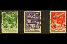 1925-26 10 Ore, 15 Ore, And 25 Ore Air Set, Michel 143/145 Or SG 224/226, Fine Used With Neat Cds Cancels. (3 Stamps)  F - Autres & Non Classés