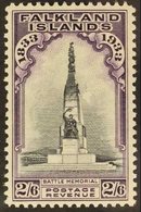 1933 Centenary 2s6d Black And Violet, SG 135, Very Fine Lightly Hinged Mint. For More Images, Please Visit Http://www.sa - Falkland Islands