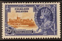 1935 2½d Brown & Deep Blue Jubilee With DOUBLE FLAGSTAFF Variety, SG 140e, Very Fine Mint, Very Fresh & Scarce. For More - Falkland