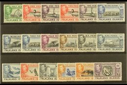1938-50 Complete "Basic" Definitive Mint, SG 146/63, Lightly Hinged Very Fine Mint (18 Stamps) For More Images, Please V - Falkland