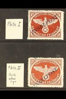 INSELPOST AGRAM 1944 (-) Red-brown Rouletted Local "INSELPOST" Overprints Plate I And Plate II, Michel 10b I & 10b II, M - Other & Unclassified