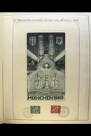 1960 World Eucharistic Congress Munich, Lovely Engraved SUNKEN DIE PROOF Of A Congress Label Showing Munich Cathedral An - Altri & Non Classificati