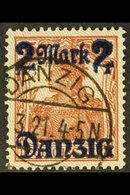 1920 (1 NOV) 2m On 35pf Red-brown With Burle Background With POINTS DOWNWARD TO THE LEFT, Michel 43 II, Very Fine Postal - Other & Unclassified